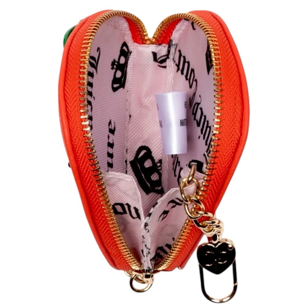 JUICY COUTURE Sweet Juicy Berry Coin Purse with Heart Logo Zipper Charm - NEW - Picture 4 of 8